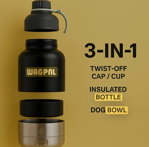 3 in 1 Wagpal water bottle dog portable